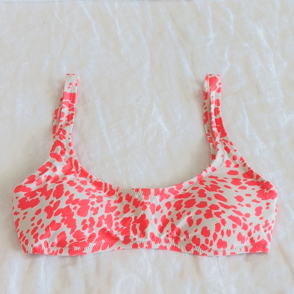 Gap bikini top leopard Cheetah neon red xs